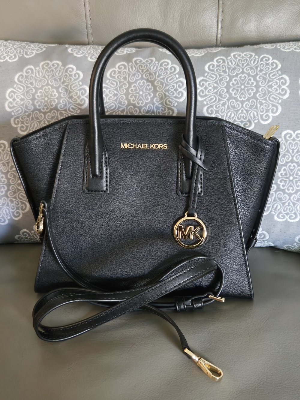 Michael Kors Black Structured Leather Satchel with Wallet NWOT - Picture 5 of 16